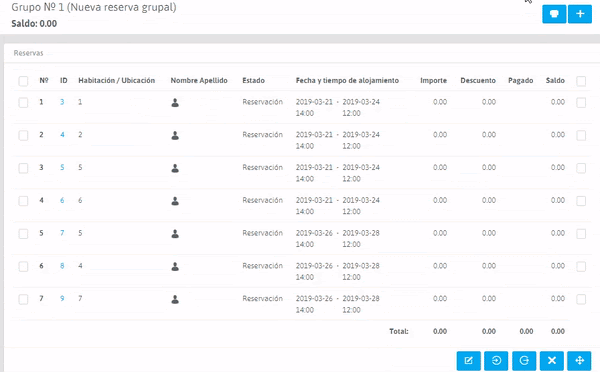 Crear reserva grupal